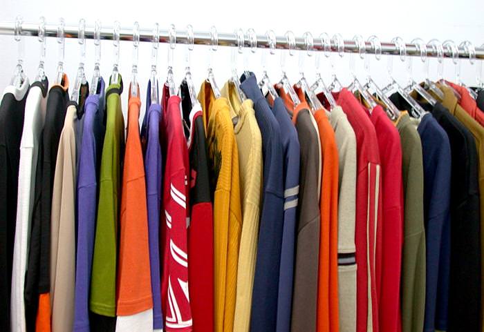 A clothing rack